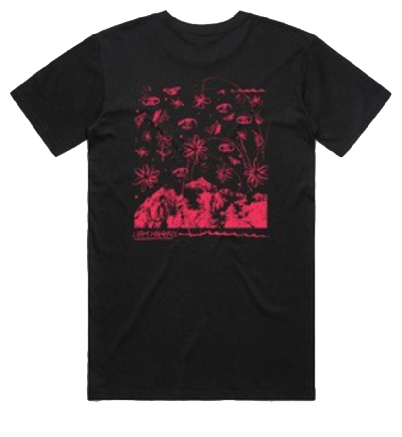 Black T-shirt — back print